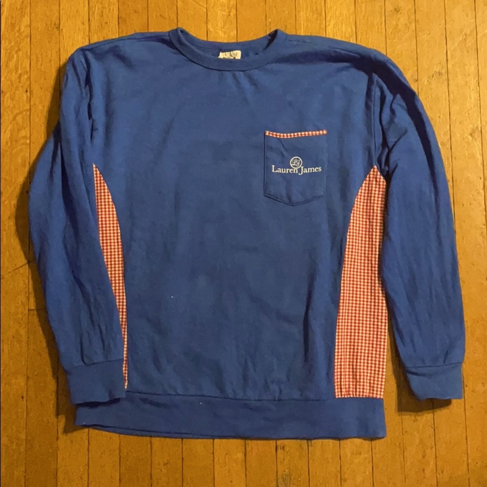 Adorable Lauren James (m) gingham sweatshirt